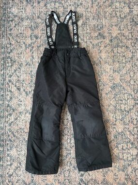Gusti Black Snow Pants with Adjustable Suspenders bibs